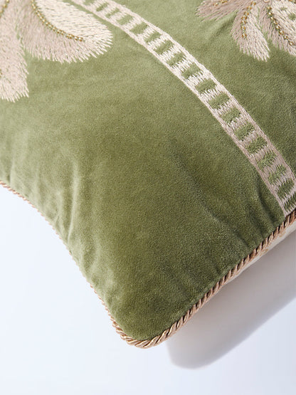 Westside Home Sage Tropical Embroidered Cushion Cover