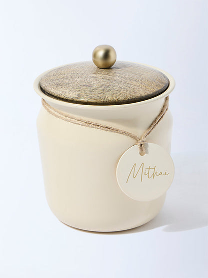 Westside Home Cream Mithai and Ladoo Jar with Lid