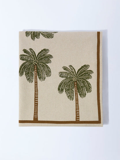 Westside Home Beige Elephant Design Table Cloth
