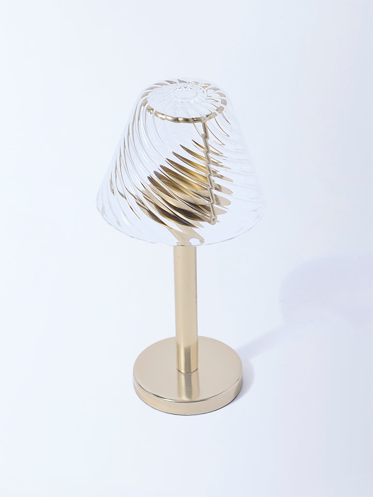 Westside Home Gold Metal Tealight Candle Holder with Glass Shade