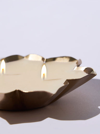 Westside Home Gold Lotus-Shaped Fragrance Candle - Festive Season Gift
