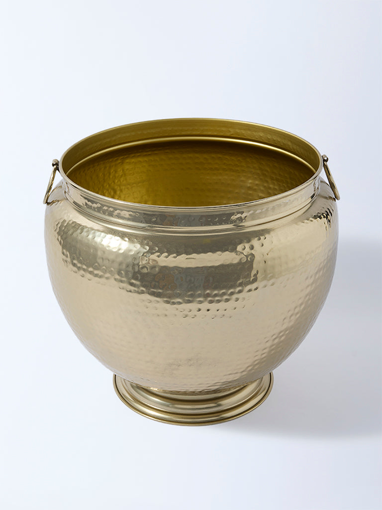 Westside Home Gold Hammered Textured Urli Planter