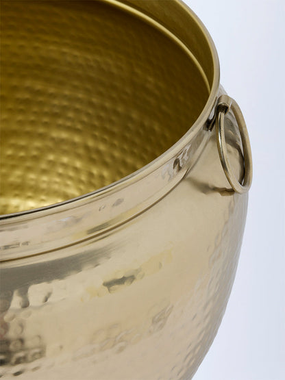 Westside Home Gold Hammered Textured Urli Planter