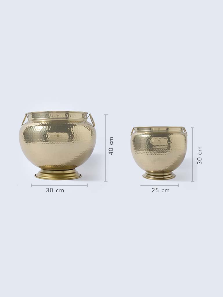 Westside Home Gold Hammered Textured Urli Planter