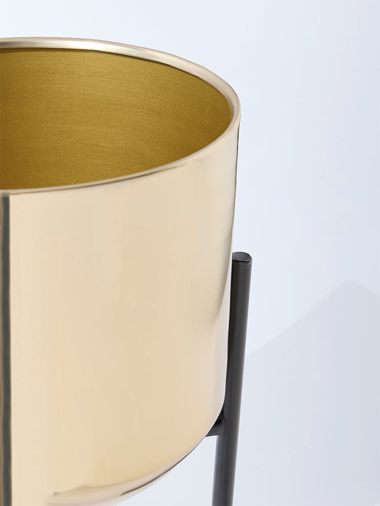 Westside Home Gold Round Pot with Stand