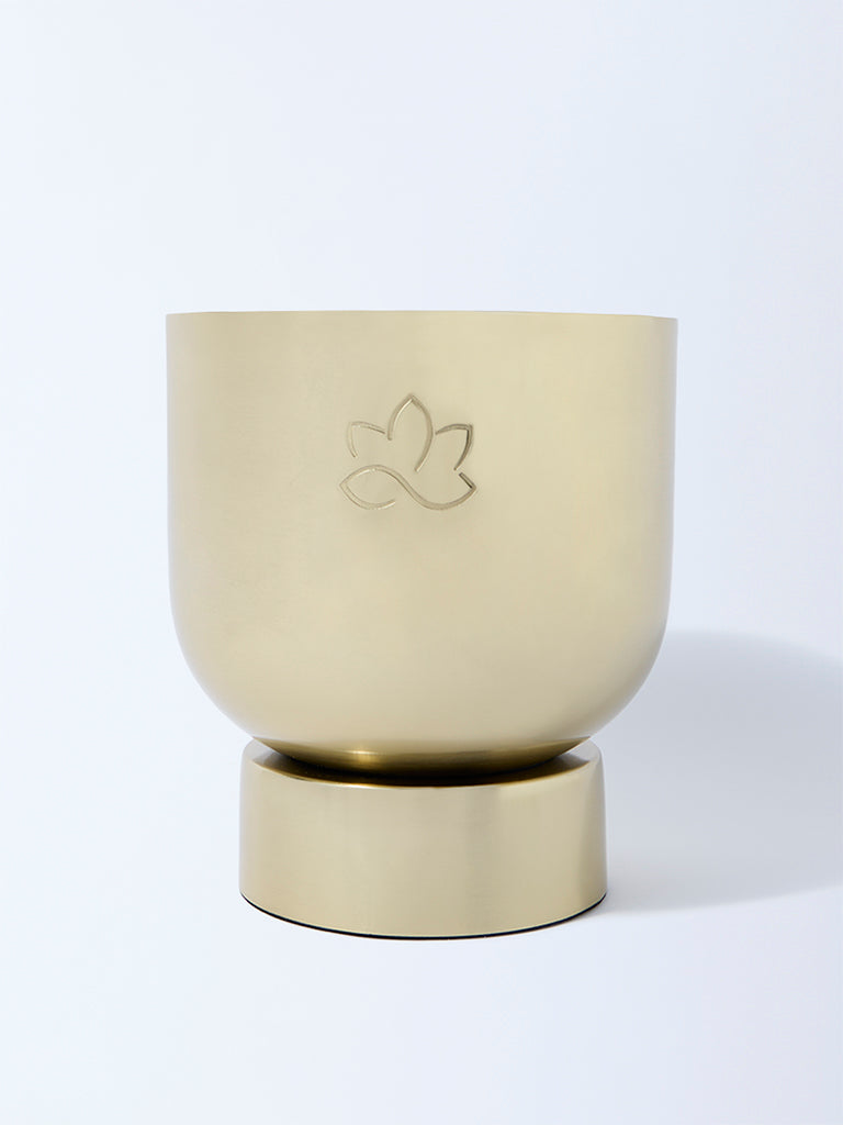 Westside Home Gold Etched Flower Pot