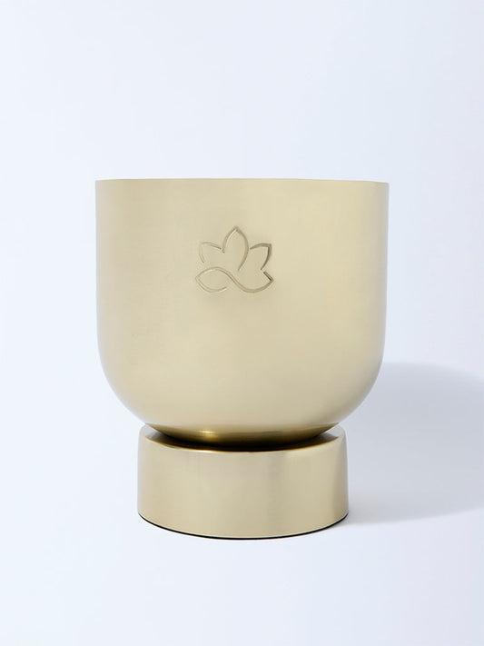 Westside Home Gold Etched Flower Pot