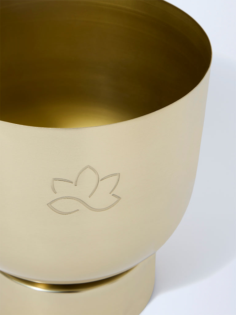 Westside Home Gold Etched Flower Pot