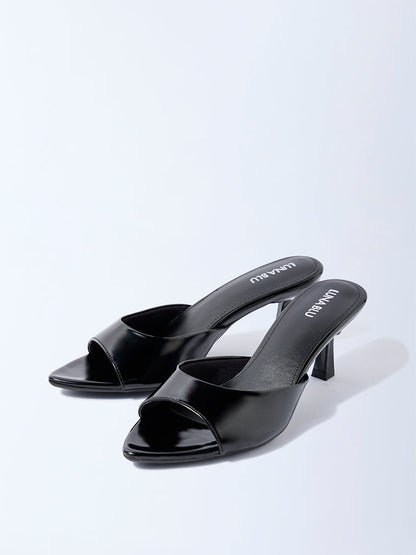 LUNA BLU Black Stiletto Heel Sandals