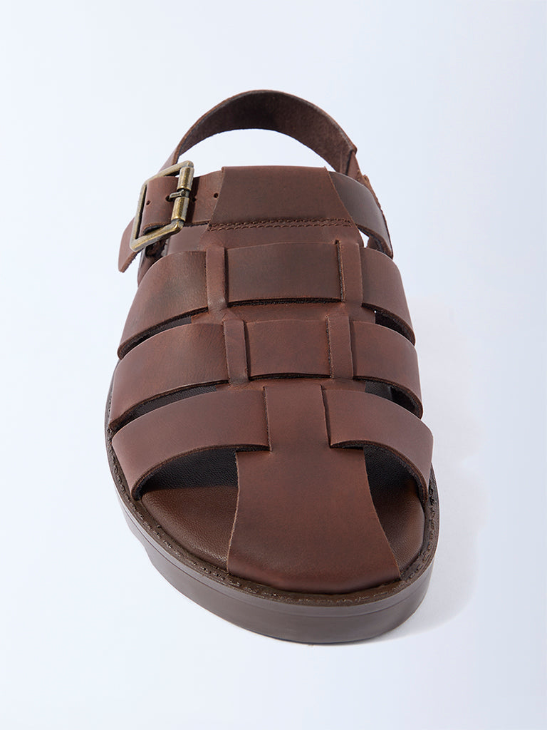 SOLEPLAY Brown Fisherman Leather Sandals