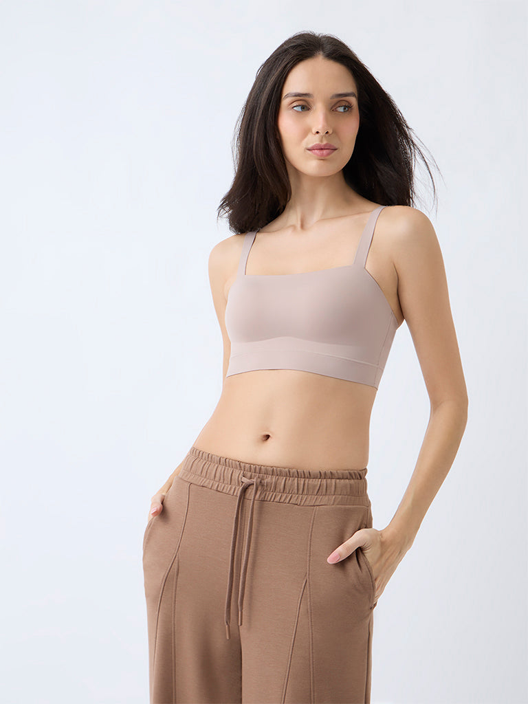 Wunderlove Beige Solid Underwired Bra