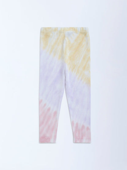 HOP Kids Multicolour Tie-Dye High-Rise Cotton-Blend Leggings