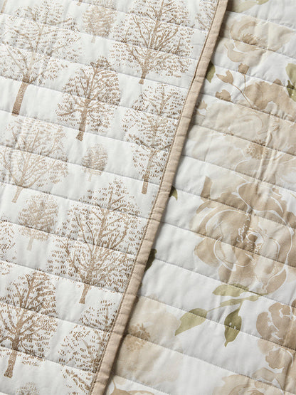 Westside Home Brown Botanical Reversible Quilted Single Bed Comforter