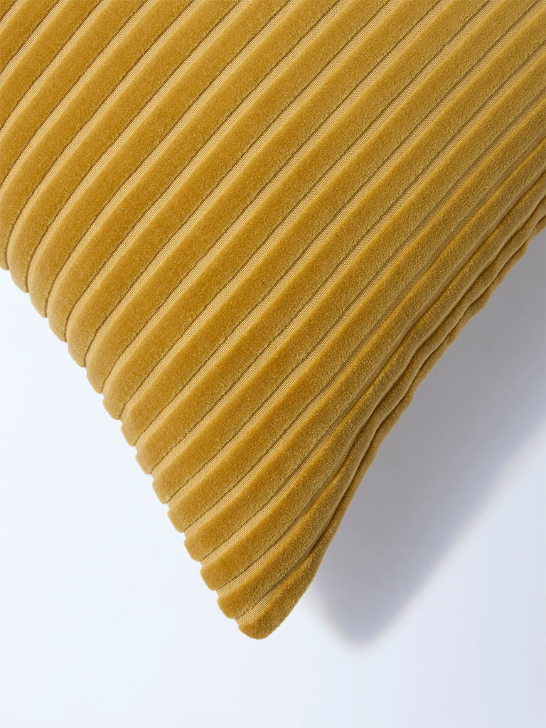Westside Home Mustard Ribbed-Textured Corduroy Cushion Cover