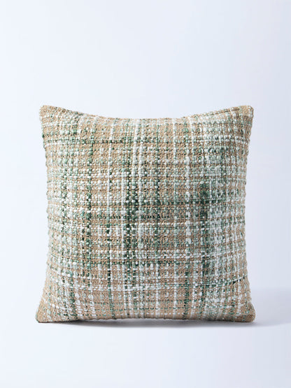 Westside Home Sage Checks Detailed Cushion Cover