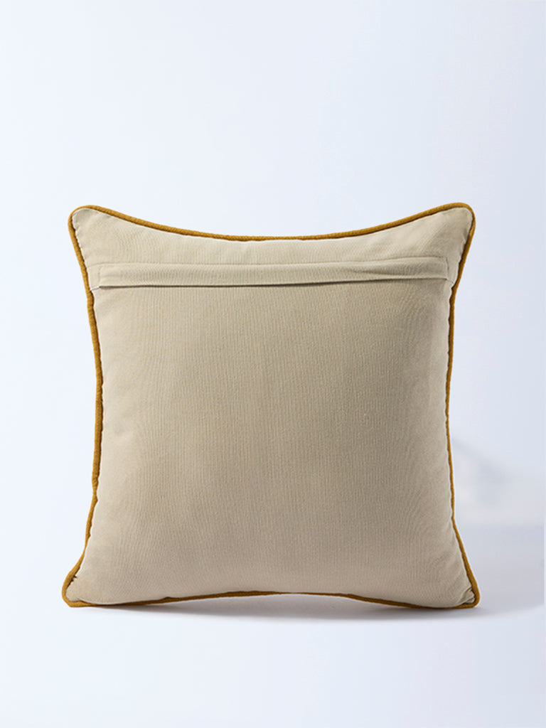 Westside Home Mustard Floral Embroidered Cushion Cover