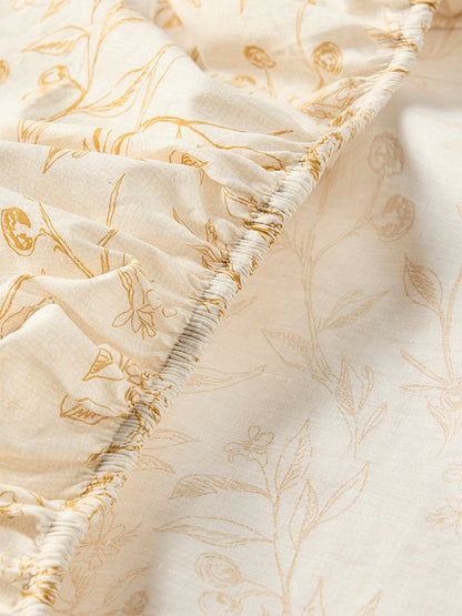 Westside Home Mustard Berry Design Queen Bed Sheet Set