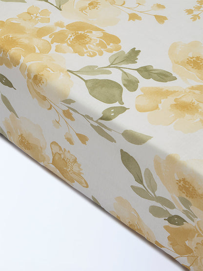 Westside Home Mustard Floral Pattern King Bed Sheet Set