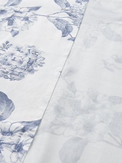 Westside Home Dusty Blue Foliage Pattern King Bed Sheet Set