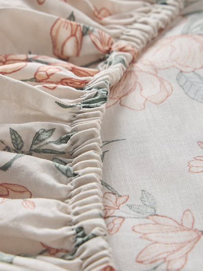 Westside Home Orange Botanical Design King Bed Sheet Set