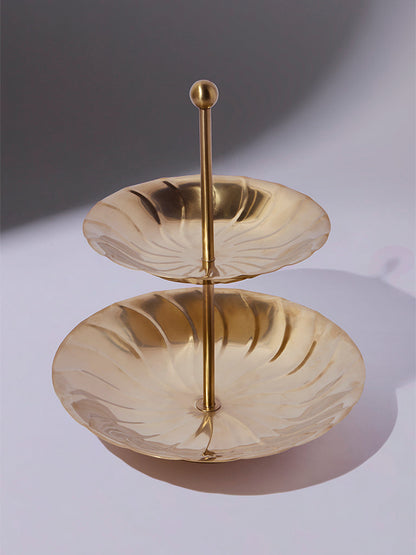 Westside Home Gold Two-Tiered Cake Stand - Festive Season Gift