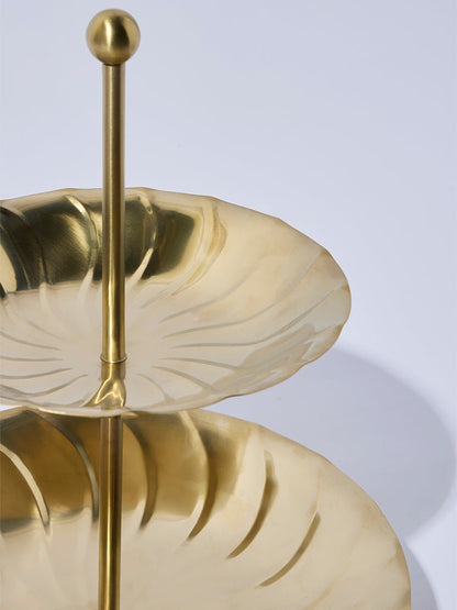 Westside Home Gold Two-Tiered Cake Stand - Festive Season Gift