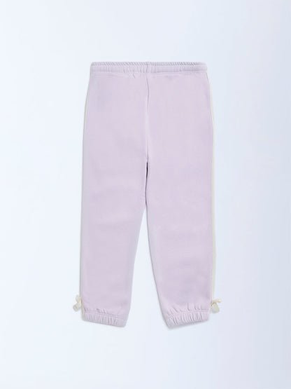 HOP Kids Lilac High-Rise Cotton-Blend Joggers
