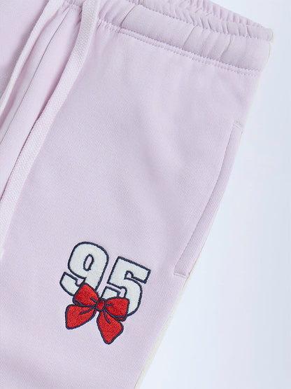 HOP Kids Lilac High-Rise Cotton-Blend Joggers