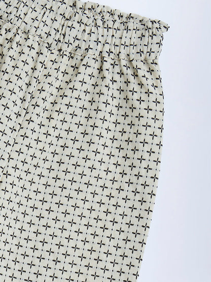 HOP Kids Off-White High-Rise Cotton-Blend Trousers