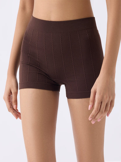 Superstar Dark Brown Textured Seam-Free Boy Shorts Briefs