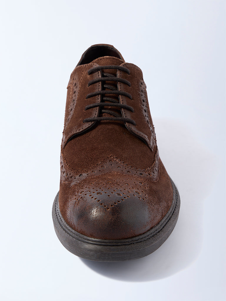 SOLEPLAY Brown Lace-Up Suede Shoes