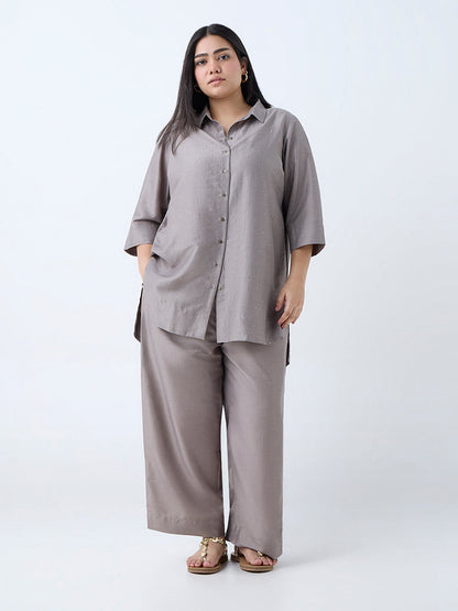 Diza Silver Solid Pants