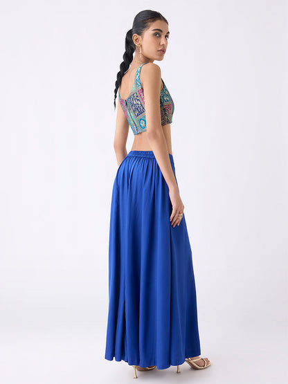 Vark Blue Solid Palazzos