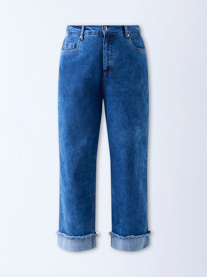 Gia Blue Faded Relaxed-Fit High-Rise Jeans