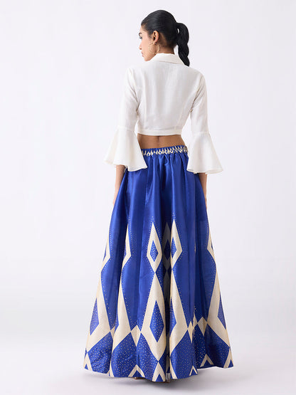 Vark Off-White Embellished Ethnic Shirt
