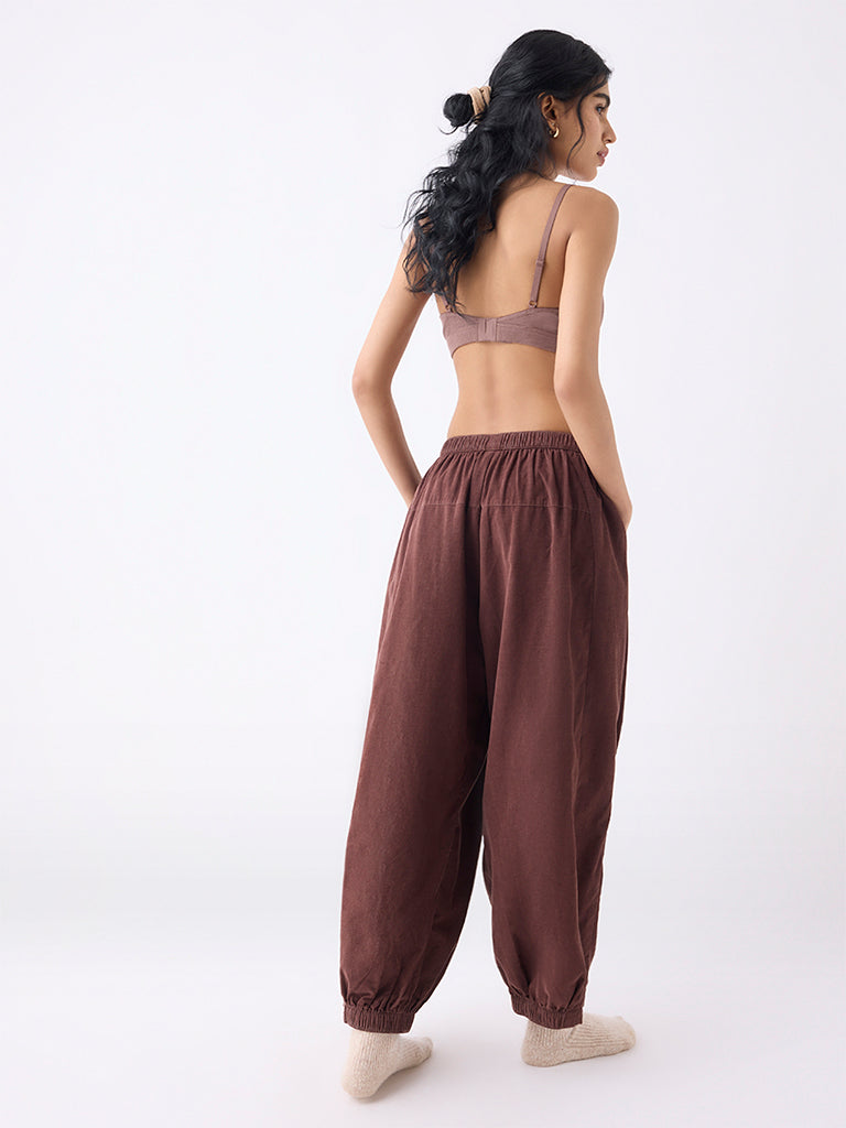 Superstar Dark Brown High-Rise Baggy Corduroy Pants