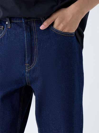 Nuon Dark Blue Relaxed-Fit Mid-Rise Jeans