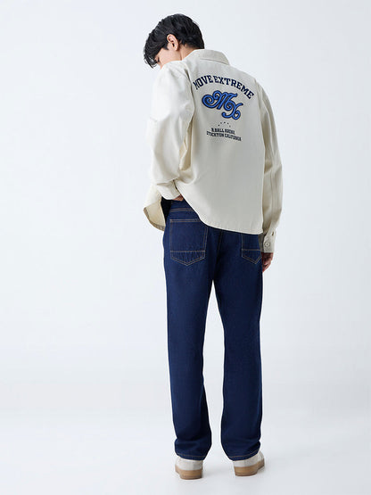 Nuon Dark Blue Relaxed-Fit Mid-Rise Jeans