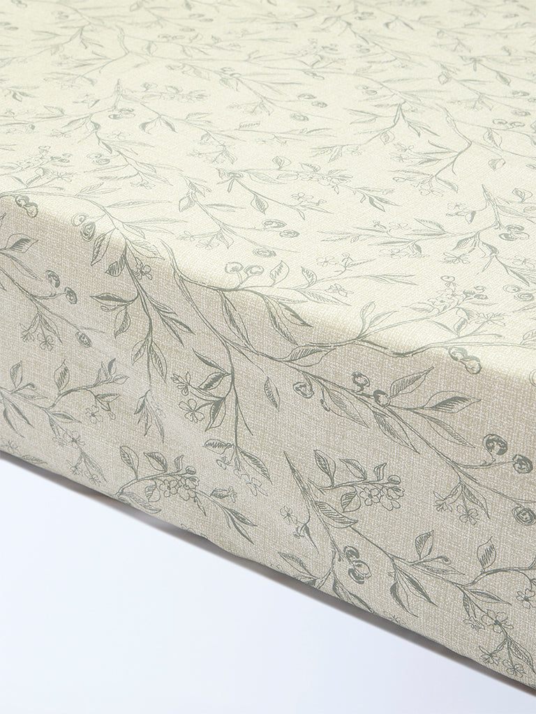 Westside Home Light Sage Berry Design Queen Bed Sheet Set