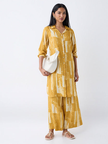 Utsa Yellow Abstract Pattern Pants