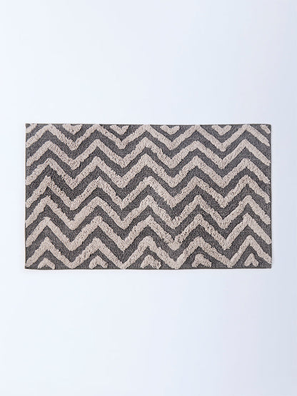 Westside Home Grey Chevron Pattern Bath Mat