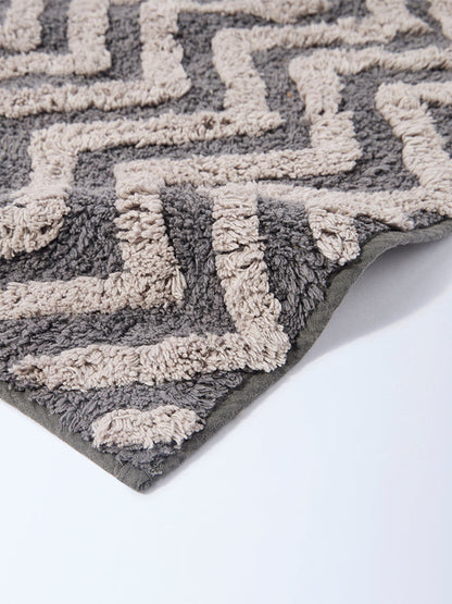 Westside Home Grey Chevron Pattern Bath Mat