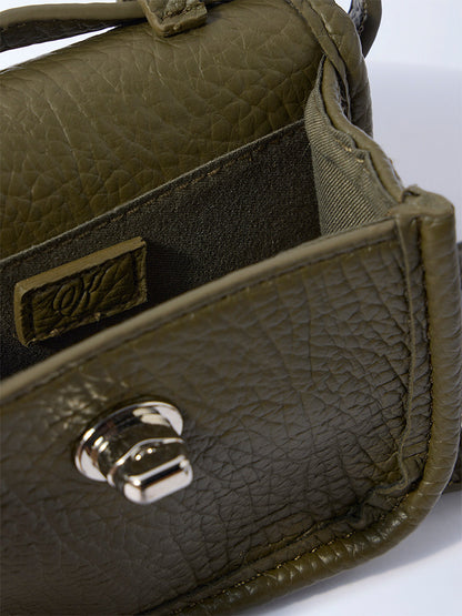 Westside Olive Textured Adjustable Mini Sling Bag