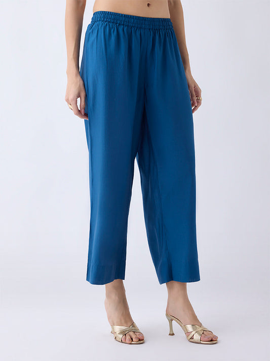 Utsa Navy Solid Pants