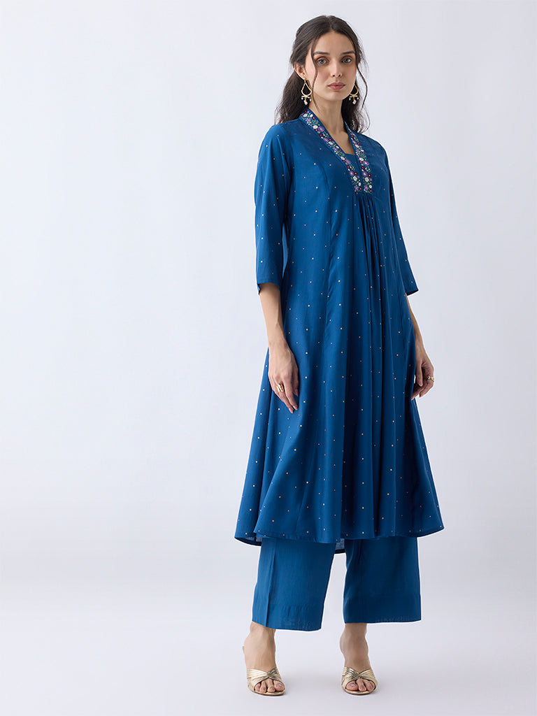 Utsa Navy Solid Pants