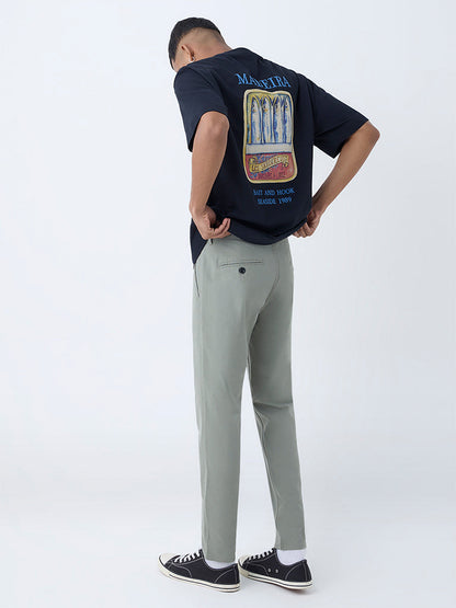 Nuon Sage Solid Relaxed-Fit Mid-Rise Cotton-Blend Chinos