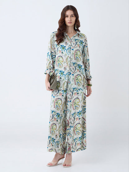 Utsa Green Paisley Printed Tunic