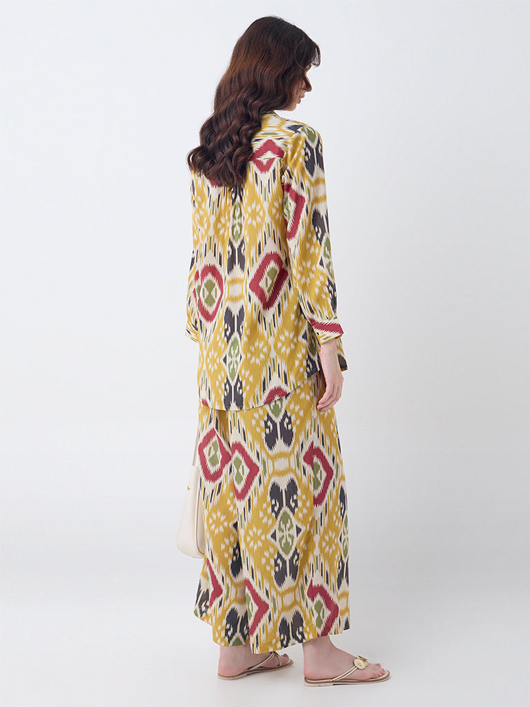 Utsa Mustard Ikat Design Tunic