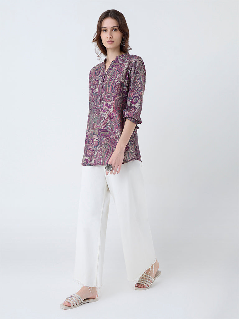 Utsa Purple Printed Tunic
