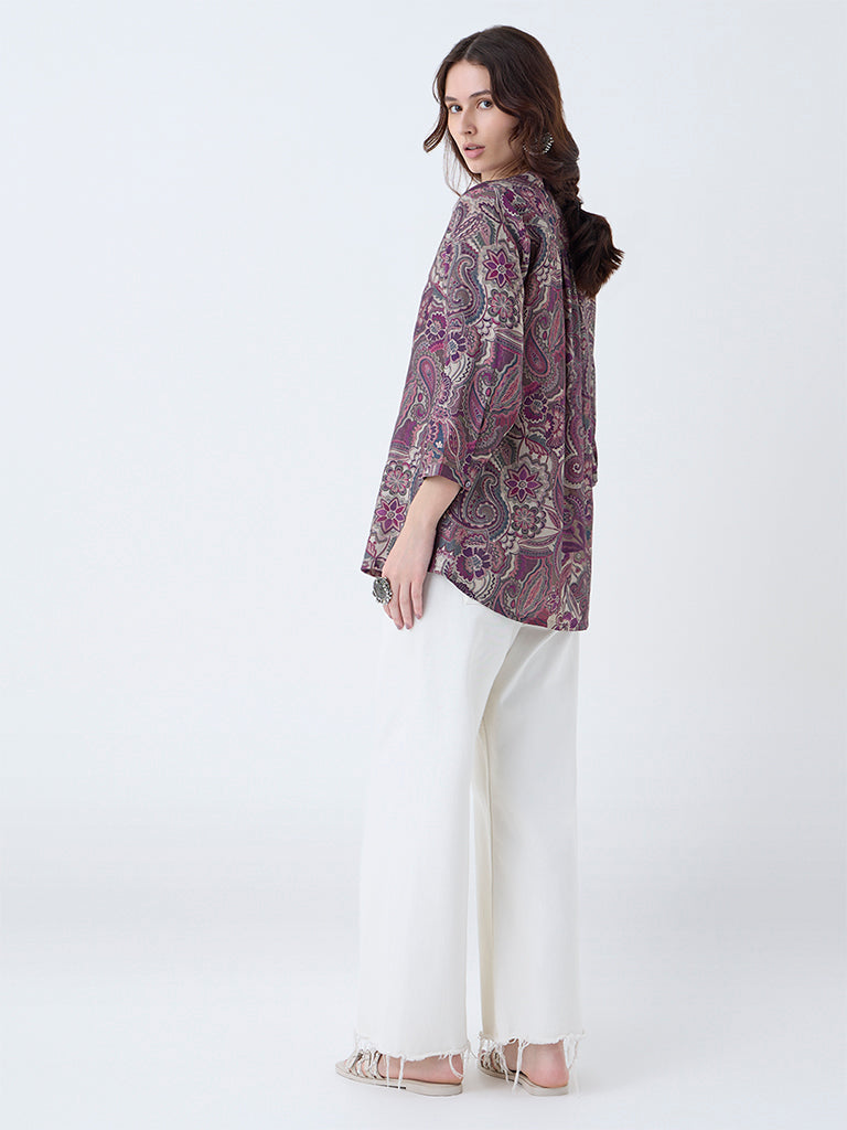 Utsa Purple Printed Tunic